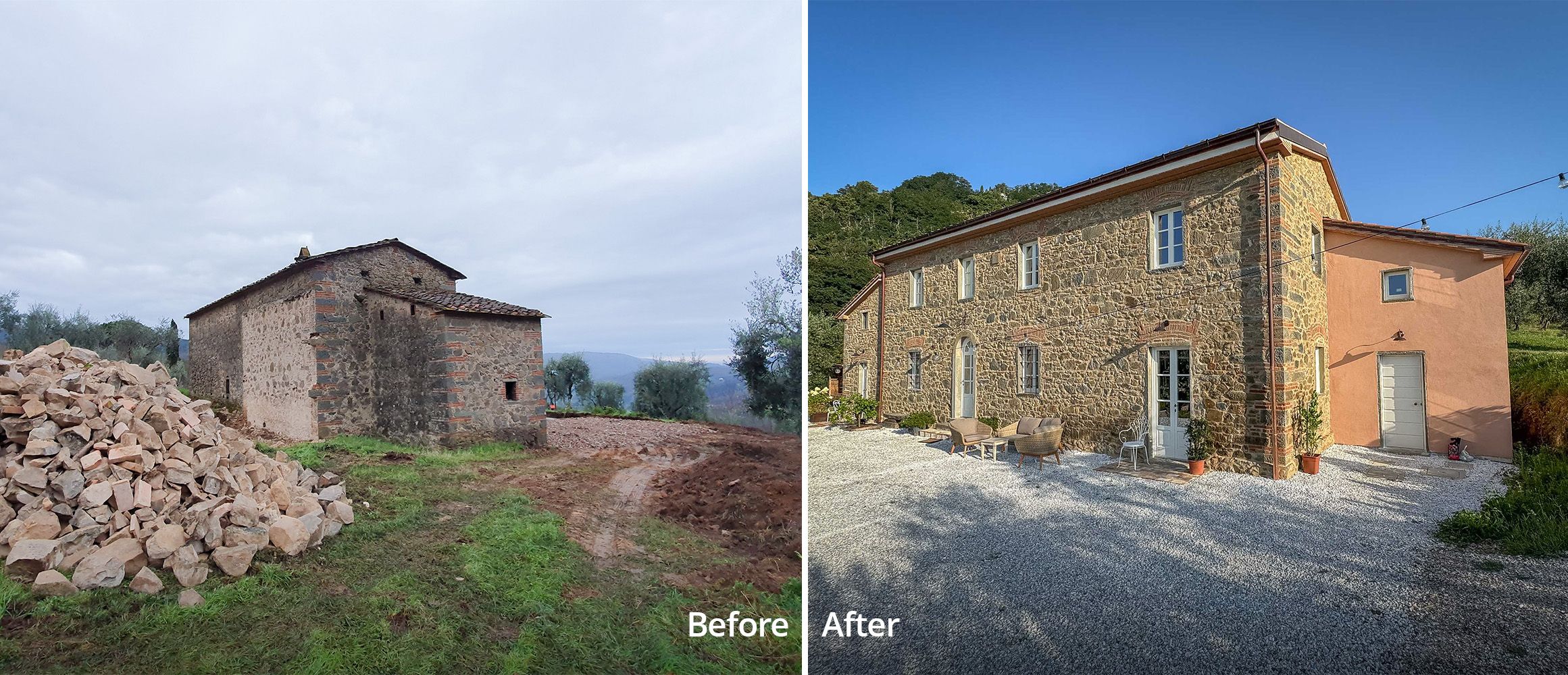 renovation of redolina - holiday retreat in tuscany